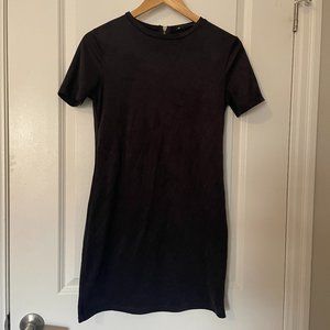 Charcoal grey faux-suede Zara t-shirt dress, size small